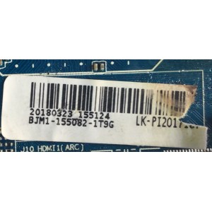 MAIN PARA TV JVC / NUMERO DE PARTE BJM1-155082-1T9G / CV3700AH-A / LK2017187G0001240 / 20180323 / 155124 / PANEL C140-A550N-N02G / MODELO SI55FS